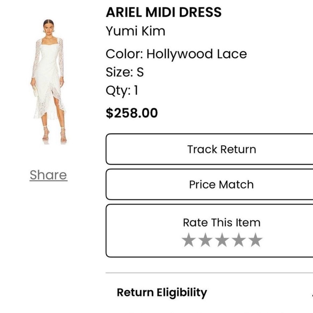 Yumi Kim Hollywood Lace Midi Dress in Cream